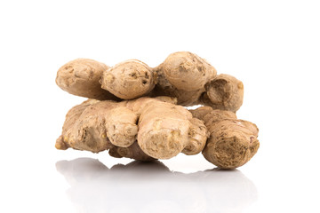 fresh ginger on white background
