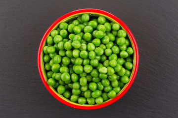 Bowl of green wet pea
