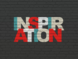 Advertising concept: Inspiration on wall background