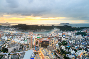 Fototapeta premium Shimonoseki City at Sunset - Japan