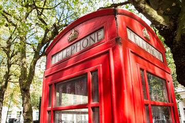 Fototapeta na wymiar Red telephone box, London, United Kingdom