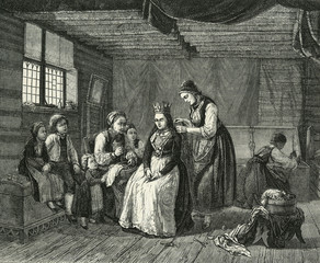 Norwegian Bride. Date: 1862