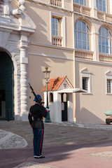 Guard of honor at residence of Prince of Monaco.