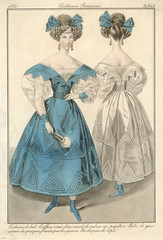 Fototapeta na wymiar Ball Dress for 1830. Date: 1830