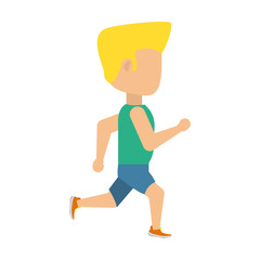 Fototapeta premium Man running cartoon icon vector illustration graphic design