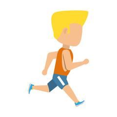 Man running cartoon icon vector illustration graphic design