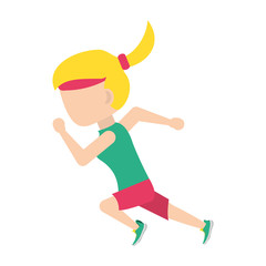 Woman running cartoon icon vector illustration graphic design