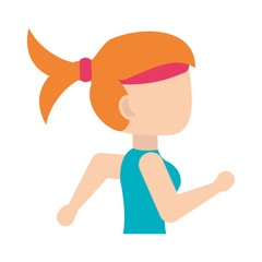 Woman running cartoon icon vector illustration graphic design