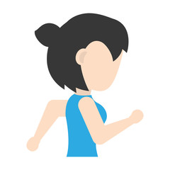 Woman running cartoon icon vector illustration graphic design