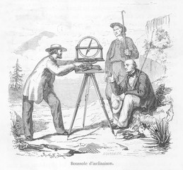 Surveying with a Compass. Date: circa 1870