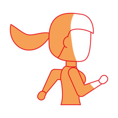 Woman running cartoon icon vector illustration graphic design