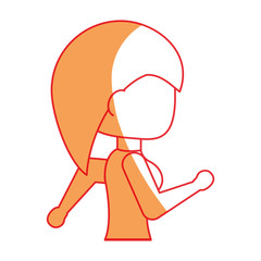 Woman running cartoon icon vector illustration graphic design