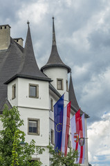 drapeaux autrichien et européen