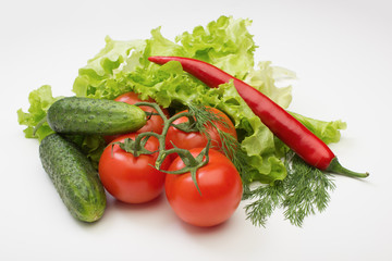 Tomato, cucumber and cayenne pepper