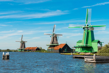 View of windmills - beautiful area near Amsterdam - 162438849