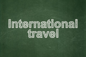 Obraz premium Tourism concept: International Travel on chalkboard background