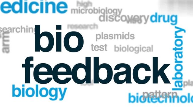 Bio feedback animated word cloud, text design animation.