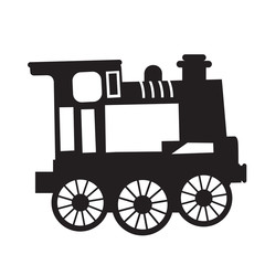 Isolated silhouette of a train toy, Vector illustration