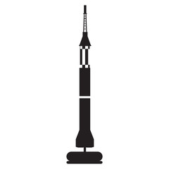 Isolated silhouette of a spaceship toy, Vector illustration