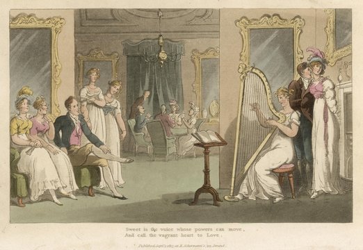 Harpist at Home. Date: 1817