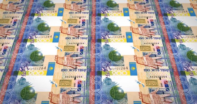 Banknotes of two hundred kazakhstani tenges of Kazakhstan, cash money, loop