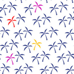Palm tree tropical seamless pattern