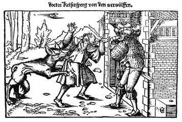 Fototapeta na wymiar Werewolf Attacking. Date: 1517