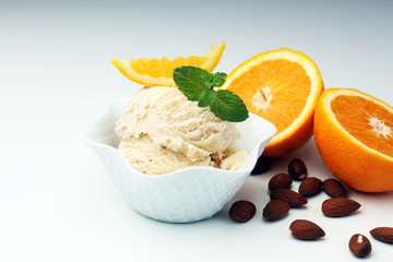 scoop of orange ice cream