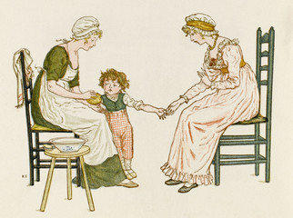 Fototapeta na wymiar Mother Washing Son. Date: 1883