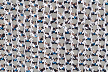 Obraz premium Image of macro metallic scrub sponge