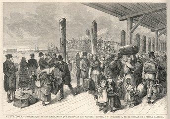 Travel - Emigration - USA. Date: 1878