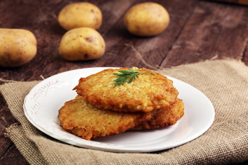 Potato Pancake on a wooden table