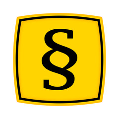 gelbes Schild - Icon - Paragraph