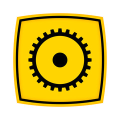 gelbes Schild - Icon - Zahnrad Technik