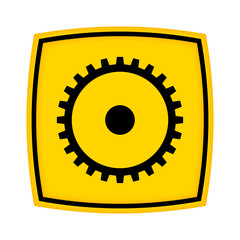 gelbes Schild - Icon - Zahnrad Technik