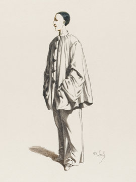 Commedia Dell'arte - Pierrot. Date: 1846