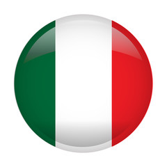 Isolated flag of Italy on a button, Vector illustration