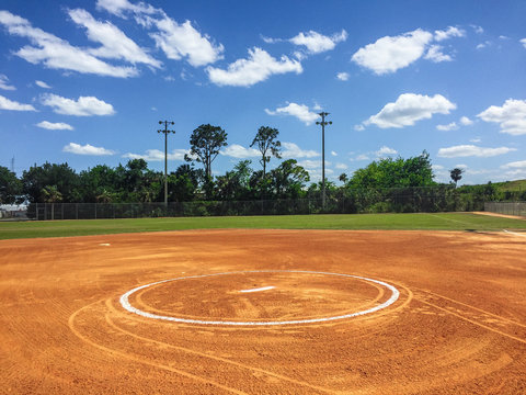 Clay Baseball Field in Daytime
