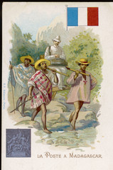 Postman in Madagascar. Date: circa 1900
