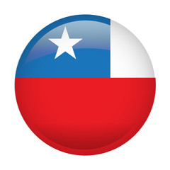 Isolated flag of Chile on a button, Vector illustration