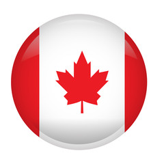 Isolated flag of Canada on a button, Vector illustration