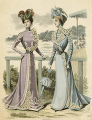 Racegoers Fashions 1899. Date: 1899
