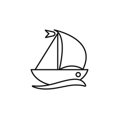 Ship, web line icon. vector simple design