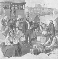 Immigrants disembarking at Quebec  Canada  . Date: circa 1903