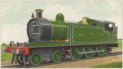 Naklejka premium North Eastern Railway Loco. Date: 1909
