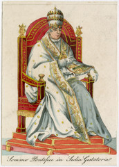 Obraz premium Pope in Sedia Gestatoria. Date: 1833