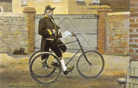 Cycling Town Crier. Date: 1912
