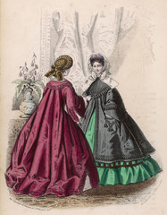 Fototapeta na wymiar Mantles - Pardessus 1862. Date: 1862