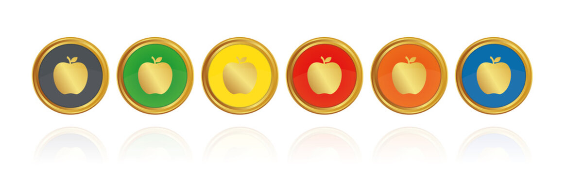 Apfel - Goldene Buttons