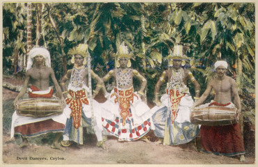 Devil Dancers - Sri Lanka. Date: 1930's